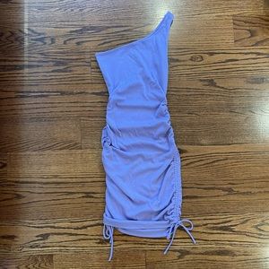 FASHIONNOVA | One Shoulder Ruched Purple Dress